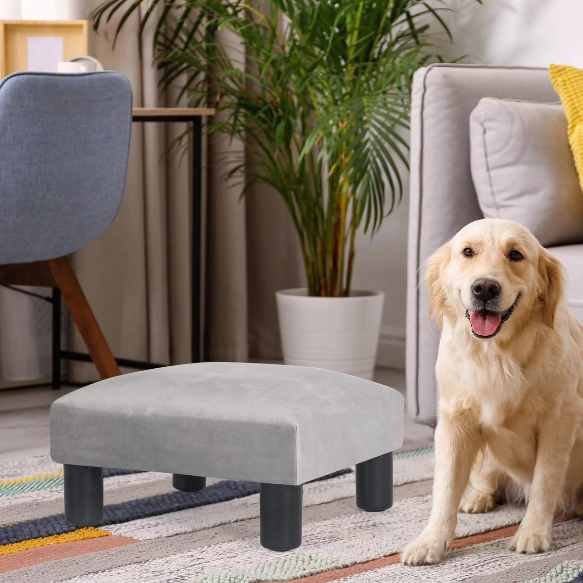 Velvet Ottoman Footstool Y278495