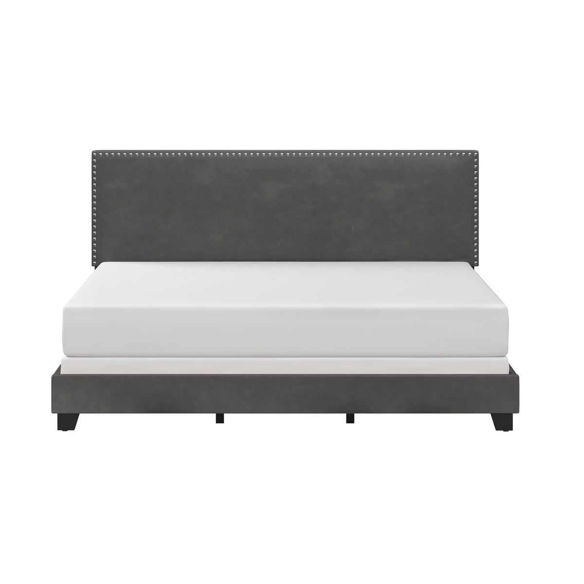 Charcoal Fabric Upholstered Queen Bed D5904