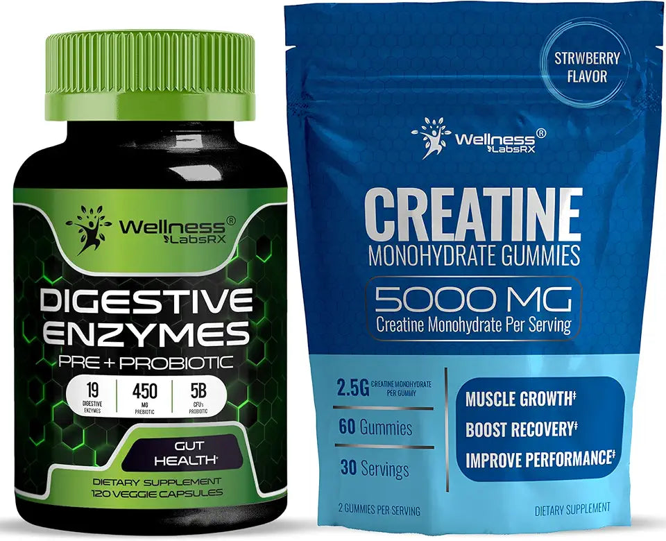 Digestive Enzymes Capsules 5 Billion CFUs Creatine Gummies 5000mg J417766