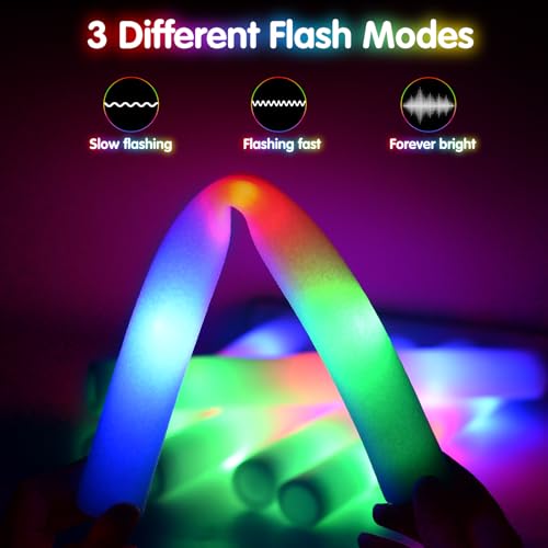 48 Pcs Foam Glow Sticks with 3 Modes C549876