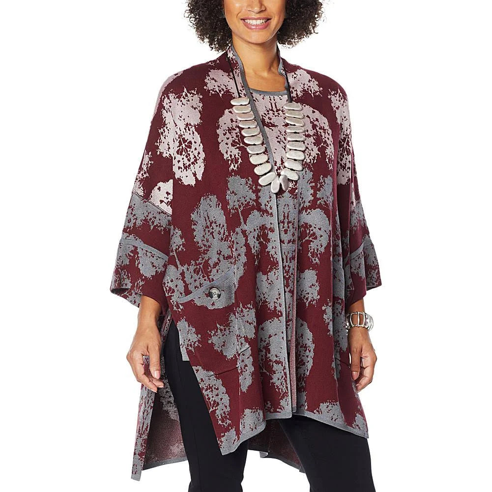 Red Jacquard Kimono U5658