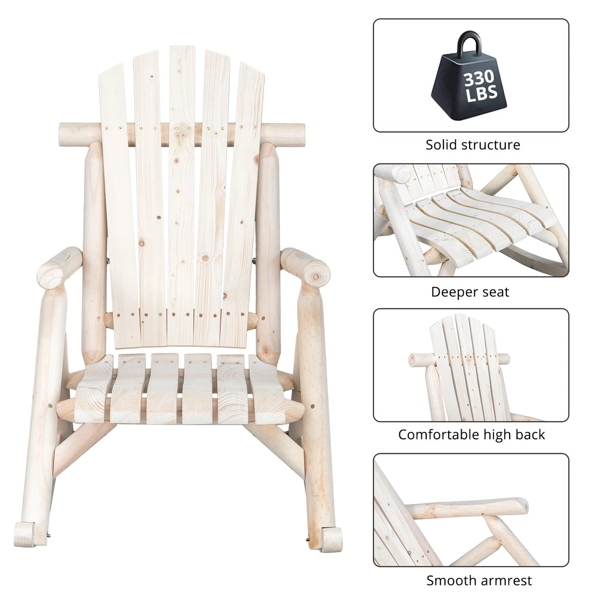 Fir Wood Rocking Chair K3708