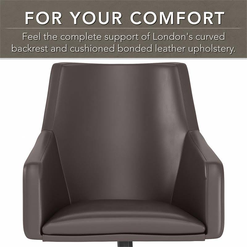 Brown Leather Box Chair D826