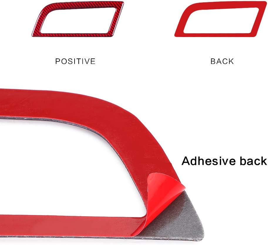 Carbon Fiber Side Air Conditioner Outlet Trim Cover for Ford Mustang 2015-2021 (2PCS Red) T7517