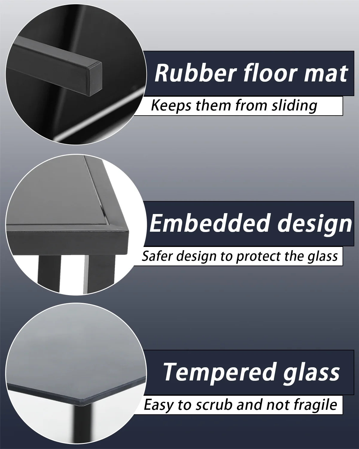 4 Piece Patio Conversation Set with Tempered Glass Tabletop Black X59753