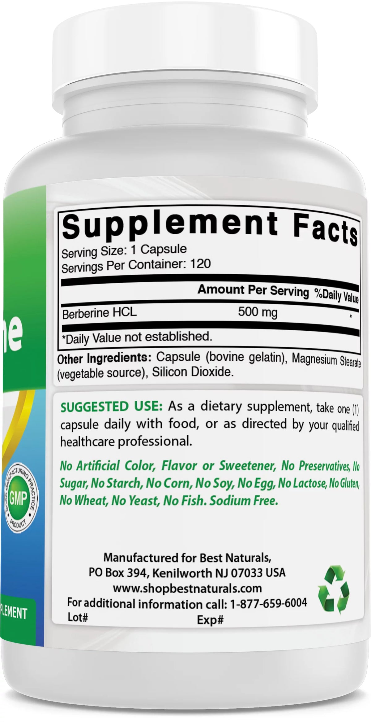 Berberine 500mg 120 Capsules 3 Pack J66383