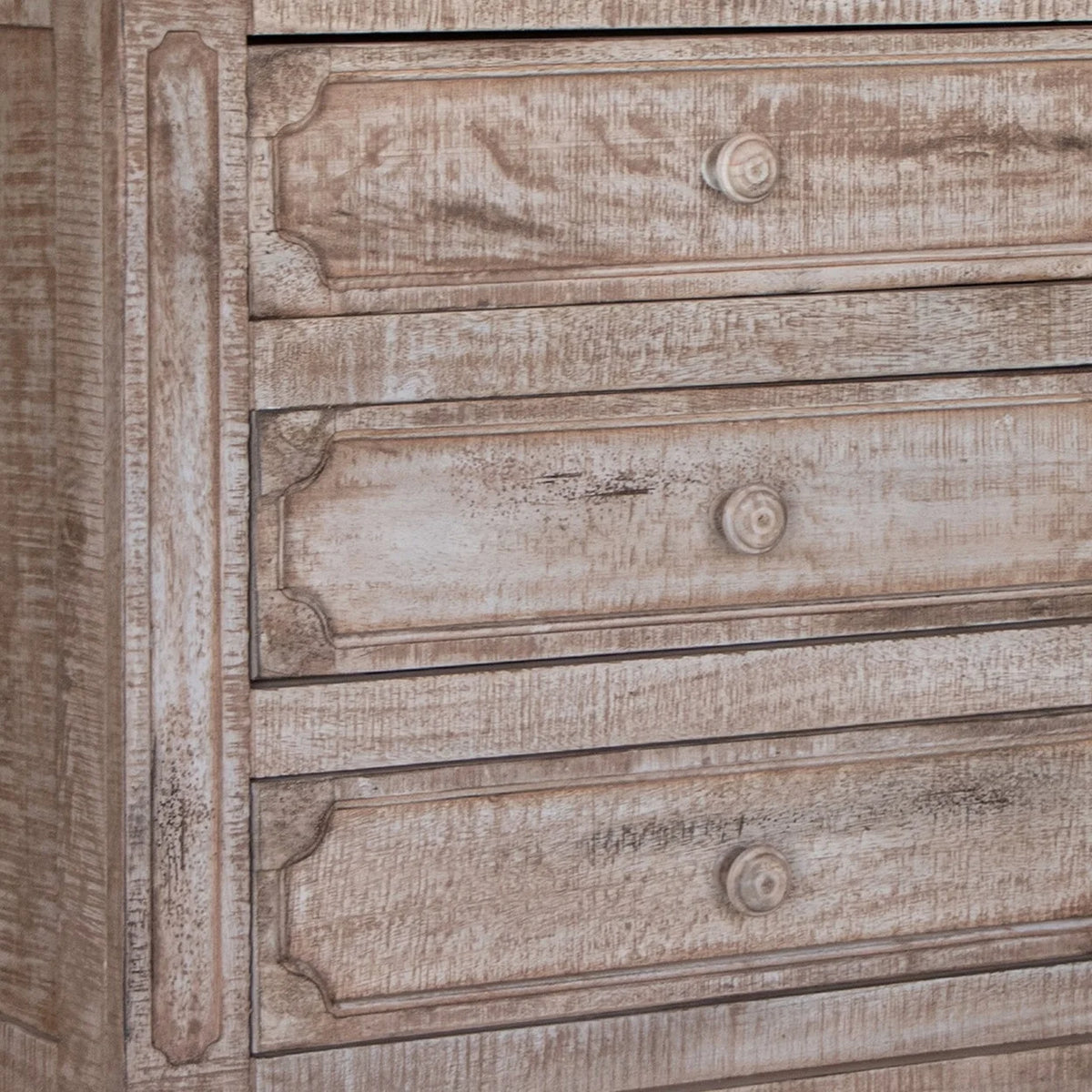 31 Inch Mango Wood 3 Drawer Nightstand J5562